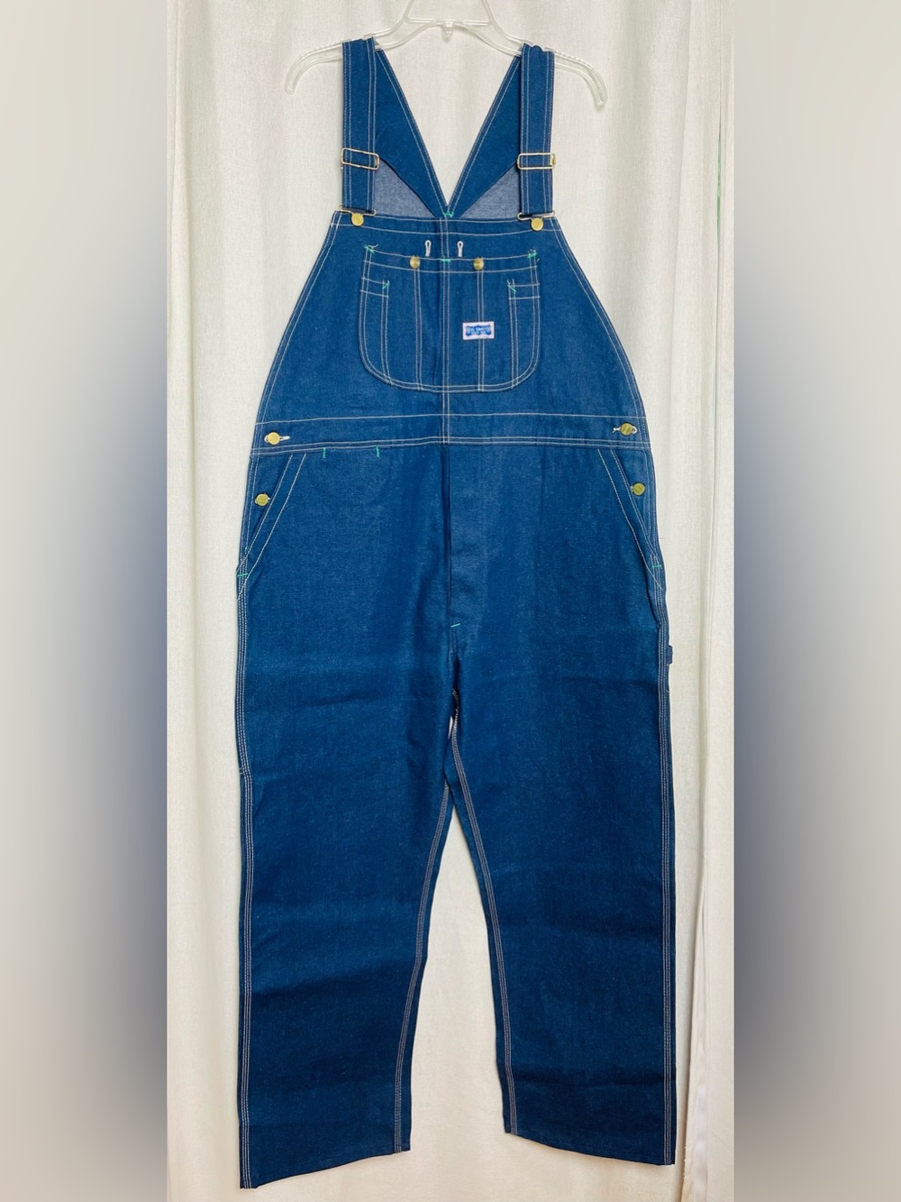 Big Smith Bib Overalls Size 44x30 Blue Denim Mens Work Blue Jeans 12 Pocket NWT